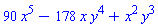90*x^5-178*x*y^4+x^2*y^3