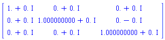 Matrix([[1.+0.*I, 0.+0.*I, 0.+0.*I], [0.+0.*I, 1.000000000+0.*I, 0.-0.*I], [0.+0.*I, 0.+0.*I, 1.000000000+0.*I]])