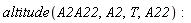 altitude(A2A22, A2, T, A22)