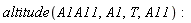 altitude(A1A11, A1, T, A11)