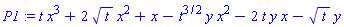t*x^3+2*t^(1/2)*x^2+x-t^(3/2)*y*x^2-2*t*y*x-t^(1/2)*y