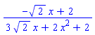 (-2^(1/2)*x+2)/(3*2^(1/2)*x+2*x^2+2)