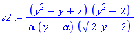 (y^2-y+x)*(y^2-2)/(alpha*(y-alpha)*(2^(1/2)*y-2))