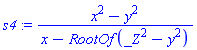(x^2-y^2)/(x-RootOf(_Z^2-y^2))