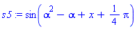 sin(alpha^2-alpha+x+(1/4)*Pi)