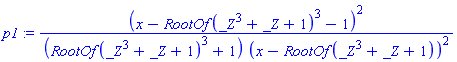 (x-RootOf(_Z^3+_Z+1)^3-1)^2/((RootOf(_Z^3+_Z+1)^3+1)*(x-RootOf(_Z^3+_Z+1))^2)