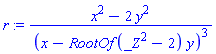 (x^2-2*y^2)/(x-RootOf(_Z^2-2)*y)^3