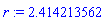 r := 2.414213562