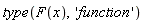 type(F(x), 'function')