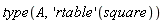 type(A, ('rtable')(square))