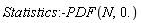 Statistics:-PDF(N, 0.)