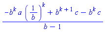 (-b^k*a*(1/b)^k+b^(k+1)*c-b^k*c)/(b-1)