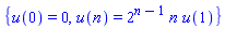 {u(0) = 0, u(n) = 2^(n-1)*n*u(1)}