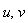 u, v