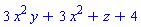 3*x^2*y+3*x^2+z+4
