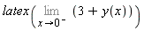 latex(Limit(3+y(x), x = 0, left))