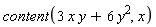content(3*x*y+6*y^2, x)