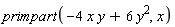 primpart(-4*x*y+6*y^2, x)
