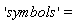 'symbols'=
