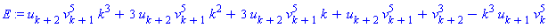 E := u[k+2]*v[k+1]^5*k^3+3*u[k+2]*v[k+1]^5*k^2+3*u[k+2]*v[k+1]^5*k+u[k+2]*v[k+1]^5+v[k+2]^3-k^3*u[k+1]*v[k]^5