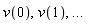 v(0), v(1), `...`