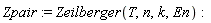 Zpair := Zeilberger(T, n, k, En)