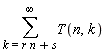 sum(T(n, k), k = r*n+s .. infinity)