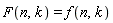 F(n, k) = f(n, k)