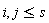 i, j <= s