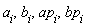 a[i], b[i], ap[i], bp[i]