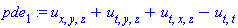pde[1] := u[x, y, z]+u[t, y, z]+u[t, x, z]-u[t, t]