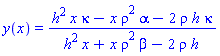 y(x) = (h^2*x*kappa-x*rho^2*alpha-2*rho*h*kappa)/(h^2*x+x*rho^2*beta-2*rho*h)