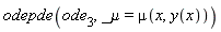 odepde(ode[3], _mu = mu(x, y(x)))