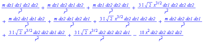 _DG([["tensor", M8, [["cov_vrt", "cov_vrt", "cov_vrt", "cov_vrt"], []]], [[[5, 5, 6, 6], m/r^3], [[5, 6, 5, 6], m/r^3], [[5, 6, 6, 5], m/r^3], [[5, 6, 6, 6], (3*I)*2^(1/2)*x^(3/2)/r^2], [[6, 5, 5, 6], m/r^3], [[6, 5, 6, 5], m/r^3], [[6, 5, 6, 6], (3*I)*2^(1/2)*x^(3/2)/r^2], [[6, 6, 5, 5], m/r^3], [[6, 6, 5, 6], (3*I)*2^(1/2)*x^(3/2)/r^2], [[6, 6, 6, 5], (3*I)*2^(1/2)*x^(3/2)/r^2], [[6, 6, 6, 6], -18*x^2/r^2]]])