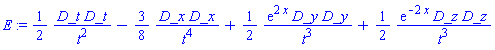 _DG([["tensor", M10, [["con_bas", "con_bas"], []]], [[[1, 1], (1/2)/t^2], [[2, 2], -(3/8)/t^4], [[3, 3], (1/2)*exp(2*x)/t^3], [[4, 4], (1/2)*exp(-2*x)/t^3]]])