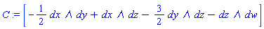 [_DG([["form", M, 2], [[[1, 2], -1/2], [[1, 3], 1], [[2, 3], -3/2], [[3, 4], -1]]])]