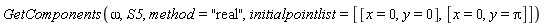 GetComponents(omega, S5, method = "real", initialpointlist = [[x = 0, y = 0], [x = 0, y = Pi]])