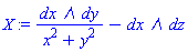 _DG([["form", M, 2], [[[1, 2], 1/(x^2+y^2)], [[1, 3], -1]]])