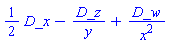 _DG([["vector", M, []], [[[1], 1/2], [[3], -1/y], [[4], 1/x^2]]])