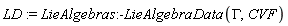 LD := LieAlgebras:-LieAlgebraData(GAMMA, CVF)