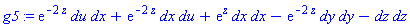 _DG([["tensor", M, [["cov_bas", "cov_bas"], []]], [[[1, 2], exp(-2*z)], [[2, 1], exp(-2*z)], [[2, 2], exp(z)], [[3, 3], -exp(-2*z)], [[4, 4], -1]]])