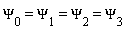 Psi[0] = Psi[1] and Psi[1] = Psi[2] and Psi[2] = Psi[3]