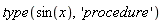type(sin(x), 'procedure')