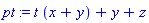pt := t*(x+y)+y+z