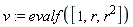 v := evalf([1, r, r^2])