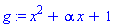 x^2+alpha*x+1