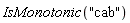 IsMonotonic("cab")