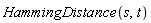 HammingDistance(s, t)