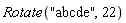 Rotate("abcde", 22)
