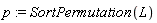 p := SortPermutation(L)